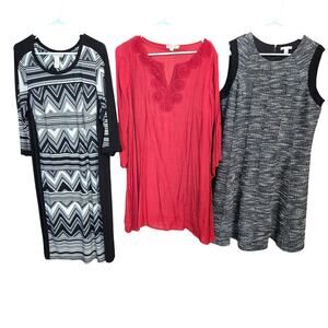 Women's 1X 14W 16W Dresses Winter Long Sleeves Wholesale Bulk Lot of 3